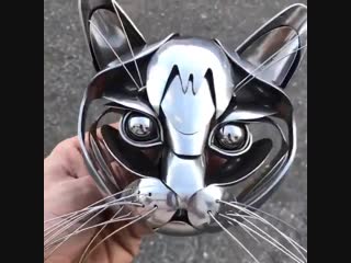 cat made from cutlery